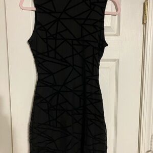 The Vintage Shop Black Geometric Mini Dress